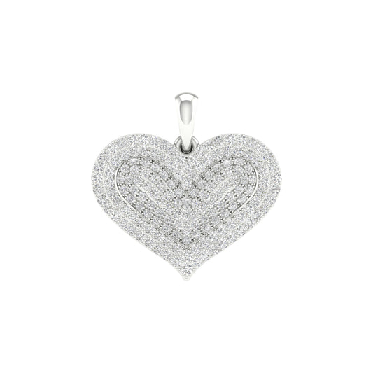 10 Karat White Gold 0.50 Carat Diamonds Heart Pendant-0827934-WG