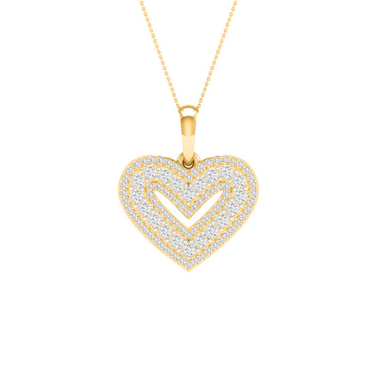 10 Karat Yellow Gold 0.25 Carat Diamonds Heart Pendant-0827935-YG