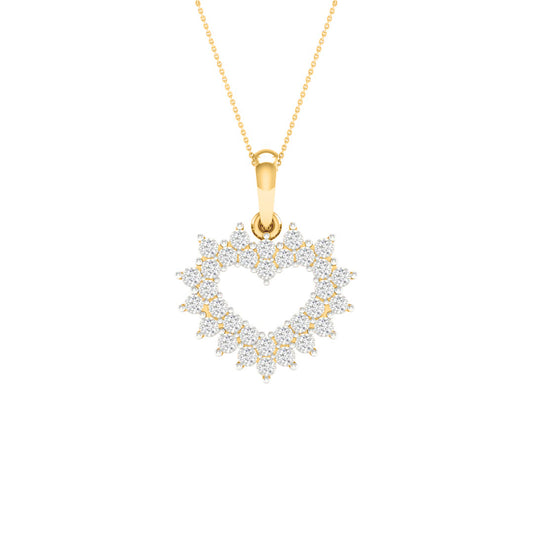 10 Karat Yellow Gold 0.10 Carat Diamonds Heart Pendant-0827944-YG