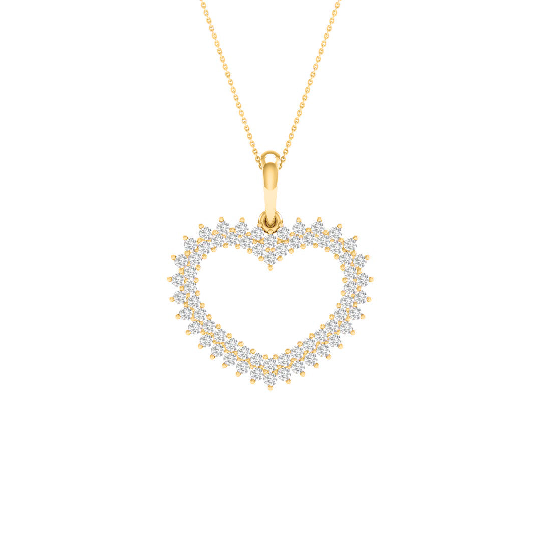 10 Karat Yellow Gold 0.20 Carat Diamonds Heart Pendant-0827946-YG