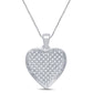 10 Karat White Gold 0.25 Carat Diamonds Heart Pendant-0829091-WG