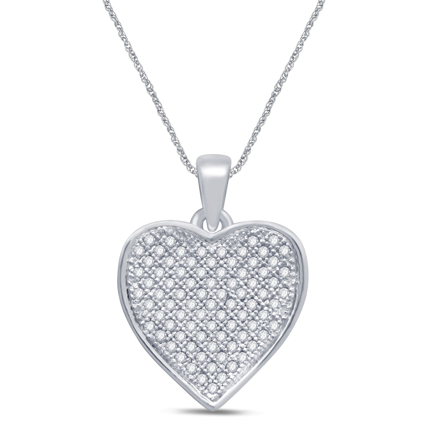 10 Karat White Gold 0.25 Carat Diamonds Heart Pendant-0829091-WG