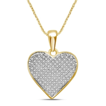 10 Karat Yellow Gold 0.10 Carat Diamonds Heart Pendant-0829233-YG