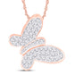 14 Karat Rose Gold 0.50 Carat Diamonds Butterfly Pendant-0832080-RG