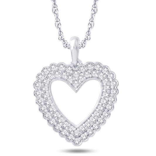 10 Karat All Rose Gold 0.50 Carat Diamonds Heart Pendant-0832161-ALR