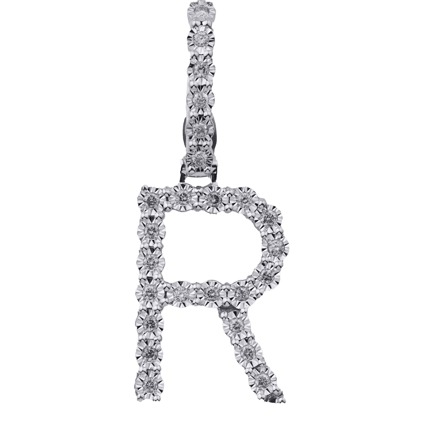 10 Karat Yellow Gold 0.22 Carat Diamonds Initial (R) Pendant-0832221-YG