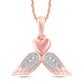 10 Karat All Rose Gold 0.01 Carat Diamonds Heart with Wings Pendant-0842110-ALR