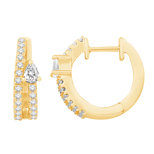 10 Karat Yellow Gold 0.33 Carat Diamonds Classic Hoops-0932173-YG