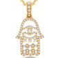 14 Karat Yellow Gold 1.75 Carat Diamonds Hamsa HipHop Pendant-1025221-YG