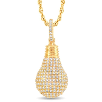 10 Karat All Yellow Gold 3.00 Carat Diamonds Bulb HipHop Pendant-1025455-ALY