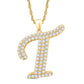 10 Karat All Yellow Gold 1.50 Carat Diamonds Initial (T) HipHop Pendant-1025491-ALY