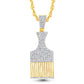 10 Karat Yellow Gold 0.48 Carat Diamonds African Afro Hair Pick Comb HipHop Pendant-1025647-YG