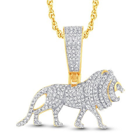 10 Karat Yellow Gold 0.48 Carat Diamonds Animal HipHop Pendant-1025675-YG