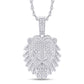 10 Karat White Gold 3.29 Carat Diamonds Lion Face HipHop Pendant-1025789-WG