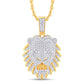 10 Karat Yellow Gold 3.29 Carat Diamonds Lion Face HipHop Pendant-1025789-YG