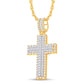 10 Karat Two-Tone (Yellow and White) Gold 2.50 Carat Diamonds Latin Cross HipHop Pendant-1025792-YW