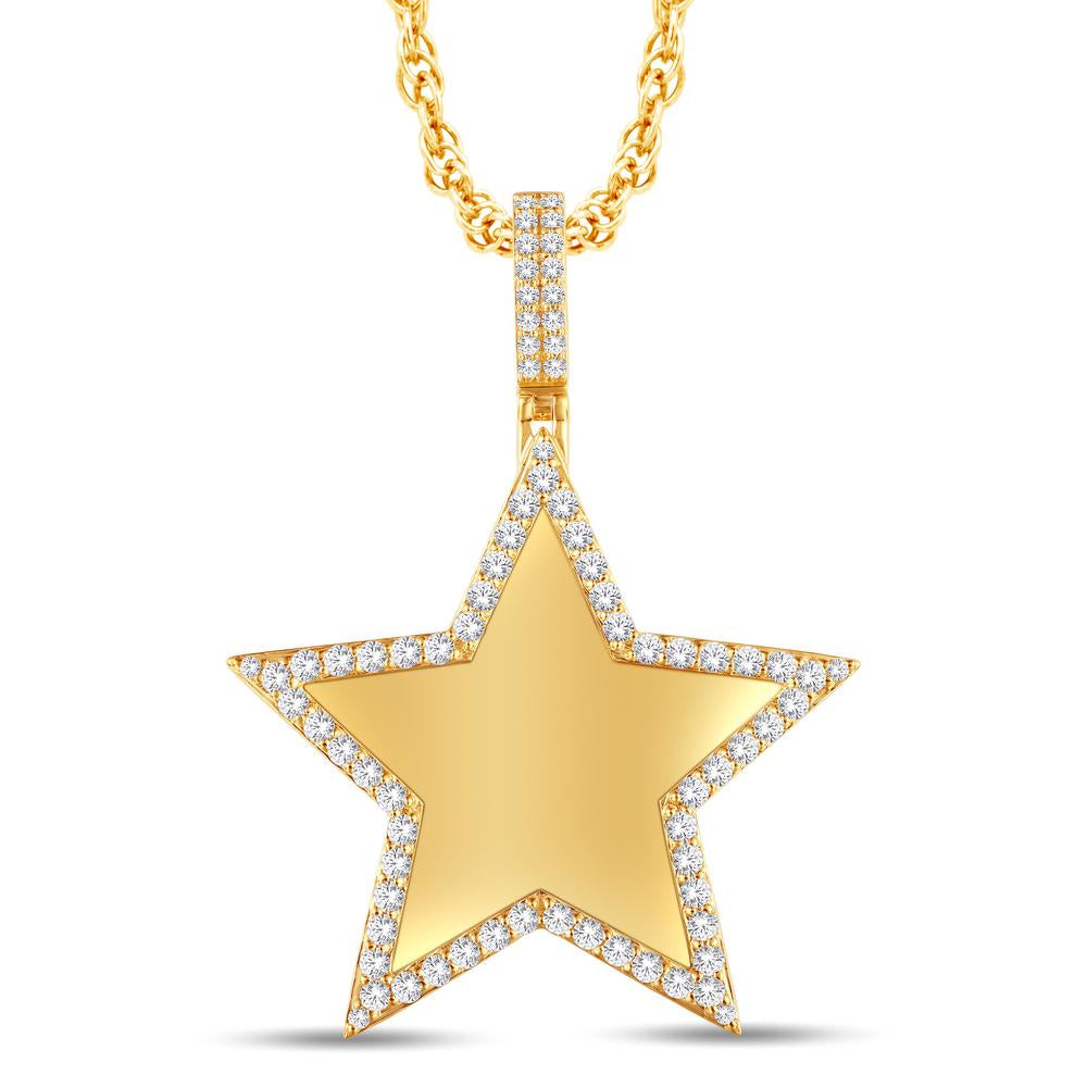 10 Karat All Yellow Gold 1.43 Carat Diamonds Star HipHop Pendant-1025803-ALY