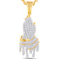 10 Karat All Yellow Gold 2.15 Carat Diamonds Prayer Hands HipHop Pendant-1025943-ALY