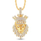 10 Karat All Yellow Gold 2.63 Carat Diamonds Lion Face HipHop Pendant-1025958-ALY