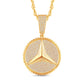 10 Karat All Yellow Gold 0.82 Carat Diamonds Mercedes Benz HipHop Pendant-1026028-ALY