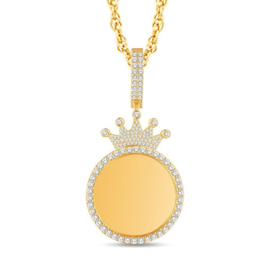 10 Karat All Yellow Gold 1.49 Carat Diamonds Round Memory Charms HipHop Pendant-1026046-ALY