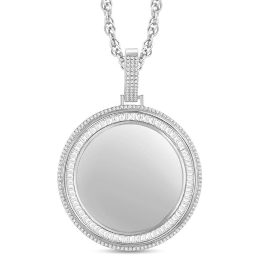 10 Karat White Gold 1.50 Carat Diamonds Round Memory Charms HipHop Pendant-1026074-WG