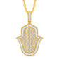 10 Karat All Yellow Gold 3.21 Carat Diamonds Humsa HipHop Pendant-1026082-ALY