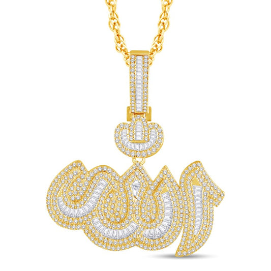 10 Karat All Yellow Gold 1.70 Carat Diamonds Allah HipHop Pendant-1026104-ALY