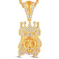 10 Karat All Yellow Gold 0.77 Carat Diamonds King Face HipHop Pendant-1026130-ALY