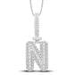 10 Karat White Gold 0.31 Carat Diamonds Initial (N) HipHop Pendant-1026157-WG