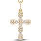 10 Karat Two-Tone Gold 1.60 Carat Diamonds Latin Cross HipHop Pendant-1026222-TT