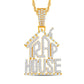 10 Karat Two-Tone (Yellow and White) Gold 1.38 Carat Diamonds House HipHop Pendant-1026317-YW