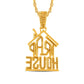 10 Karat Two-Tone (Yellow and White) Gold 1.38 Carat Diamonds House HipHop Pendant-1026317-YW