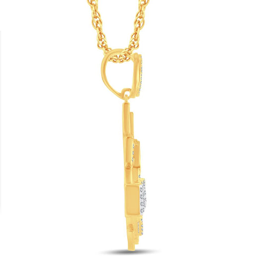 10 Karat All Yellow Gold 1.00 Carat Diamonds Hot Boy HipHop Pendant-1026321-ALY