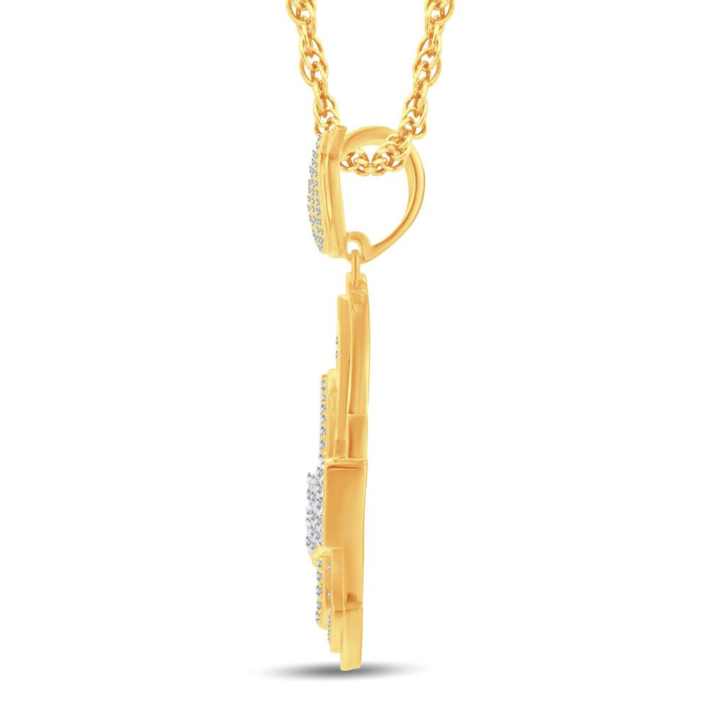 10 Karat All Yellow Gold 1.00 Carat Diamonds Hot Boy HipHop Pendant-1026321-ALY