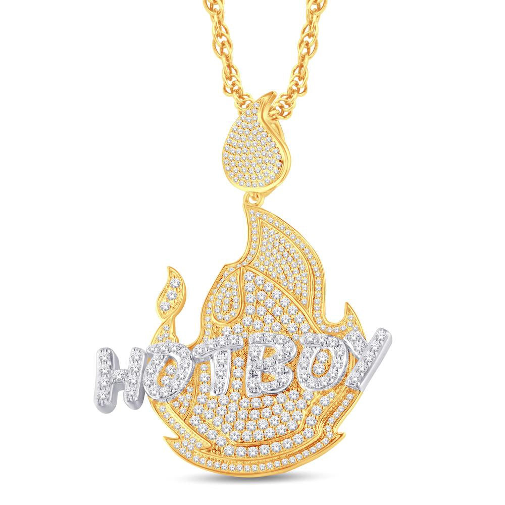 10 Karat All Yellow Gold 1.00 Carat Diamonds Hot Boy HipHop Pendant-1026321-ALY