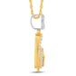 10 Karat Two-Tone (Yellow and White) Gold 0.55 Carat Diamonds Lip Money Tennis Choker HipHop Pendant-1026322-YW