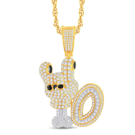 10 Karat Two-Tone (Yellow and White) Gold 1.22 Carat Diamonds Fashion HipHop Pendant-1026323-YW