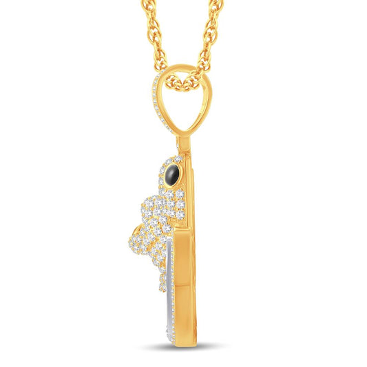 10 Karat Two-Tone (Yellow and White) Gold 1.22 Carat Diamonds Fashion HipHop Pendant-1026323-YW