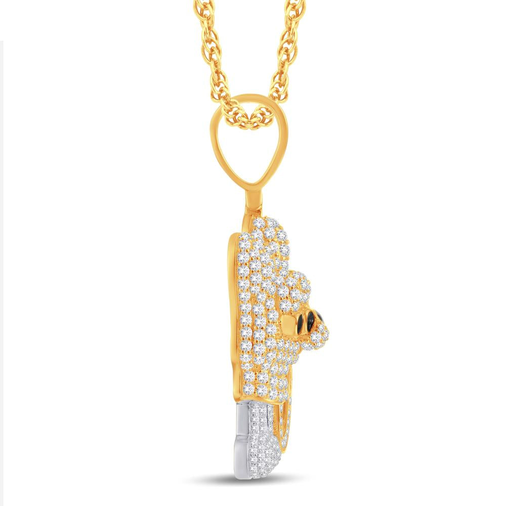 10 Karat Two-Tone (Yellow and White) Gold 1.22 Carat Diamonds Fashion HipHop Pendant-1026323-YW