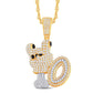 10 Karat Two-Tone (Yellow and White) Gold 1.22 Carat Diamonds Fashion HipHop Pendant-1026323-YW