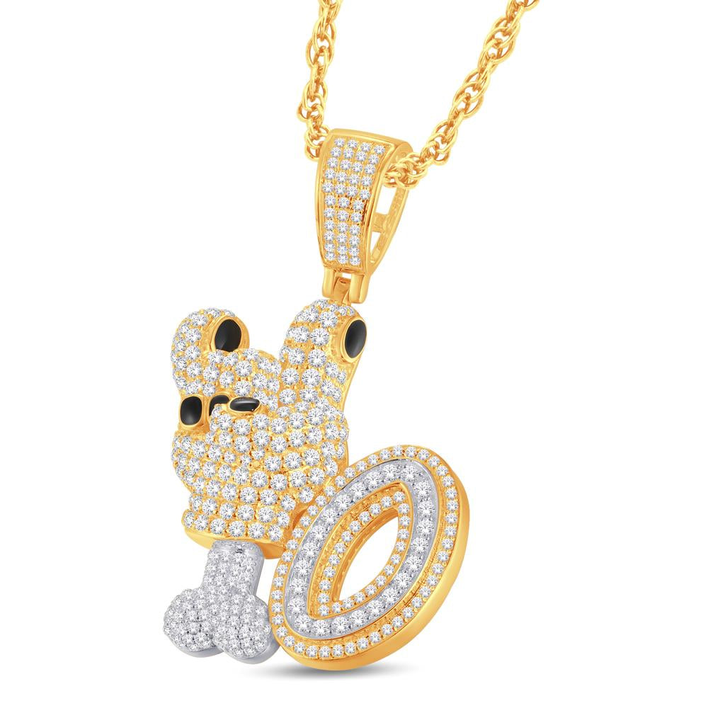 10 Karat Two-Tone (Yellow and White) Gold 1.22 Carat Diamonds Fashion HipHop Pendant-1026323-YW