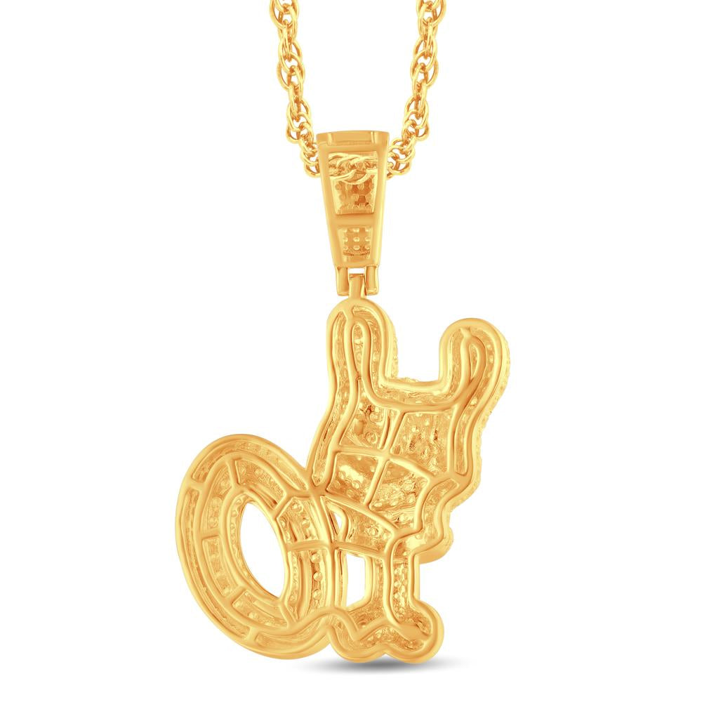 10 Karat Two-Tone (Yellow and White) Gold 1.22 Carat Diamonds Fashion HipHop Pendant-1026323-YW