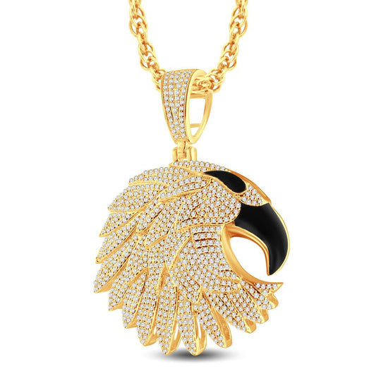 10 Karat All Yellow Gold 1.36 Carat Diamonds Falcon HipHop Pendant-1026326-ALY