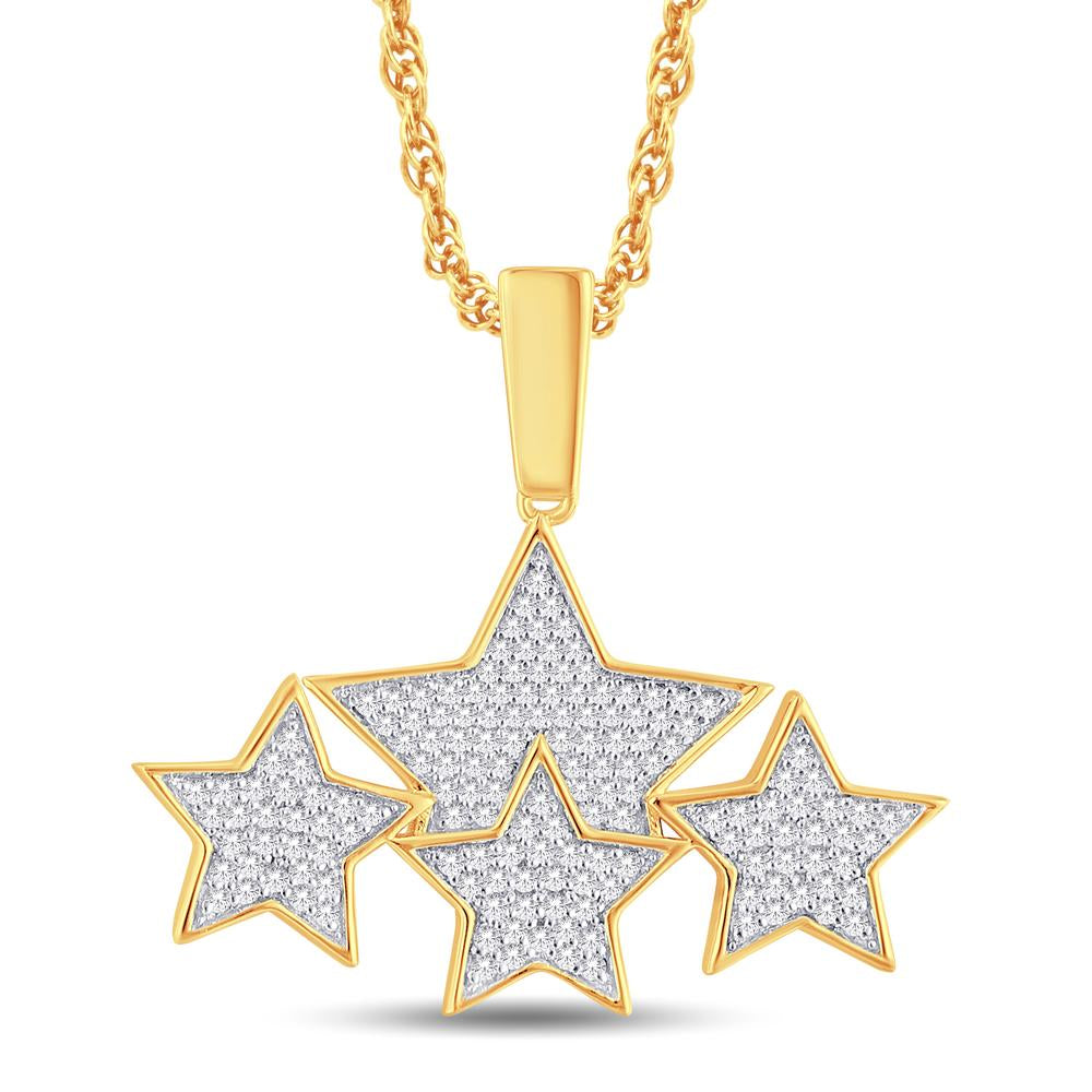 10 Karat Yellow Gold 0.36 Carat Diamonds Stars HipHop Pendant-1026334-YG