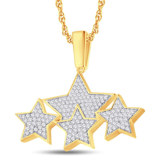 10 Karat Yellow Gold 0.36 Carat Diamonds Stars HipHop Pendant-1026334-YG