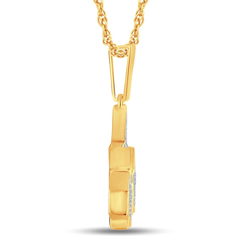 10 Karat Yellow Gold 0.36 Carat Diamonds Stars HipHop Pendant-1026334-YG