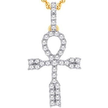 10 Karat Yellow Gold 0.33 Carat Diamonds Latin Cross HipHop Pendant-1027030-YG