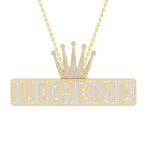 10 Karat Two-Tone (Yellow and White) Gold 2.60 Carat Diamonds Legend HipHop Pendant-1027097-YW