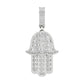 10 Karat White Gold 1.28 Carat Diamonds Hamsa HipHop Pendant-1027101-WG